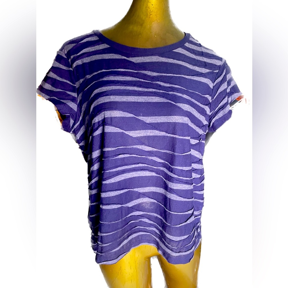 ‘Simply Vera’ size Petite XtraLarge Blue & cream patterned t-shirt by Vera Wang